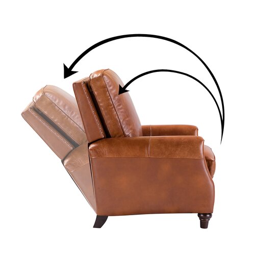 Lark Manor Andrena Genuine Leather Recliner With Nailhead Trim ...